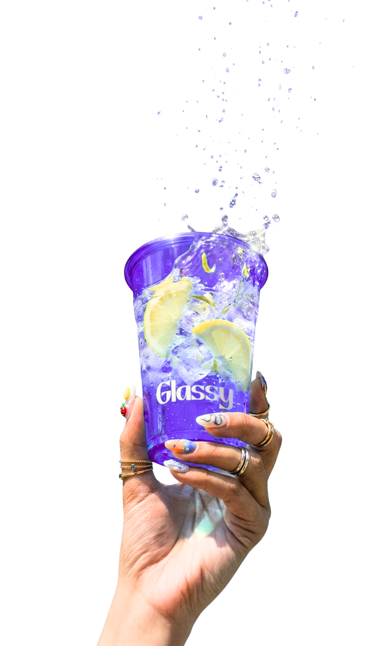 Splashing Glassy cup in hand